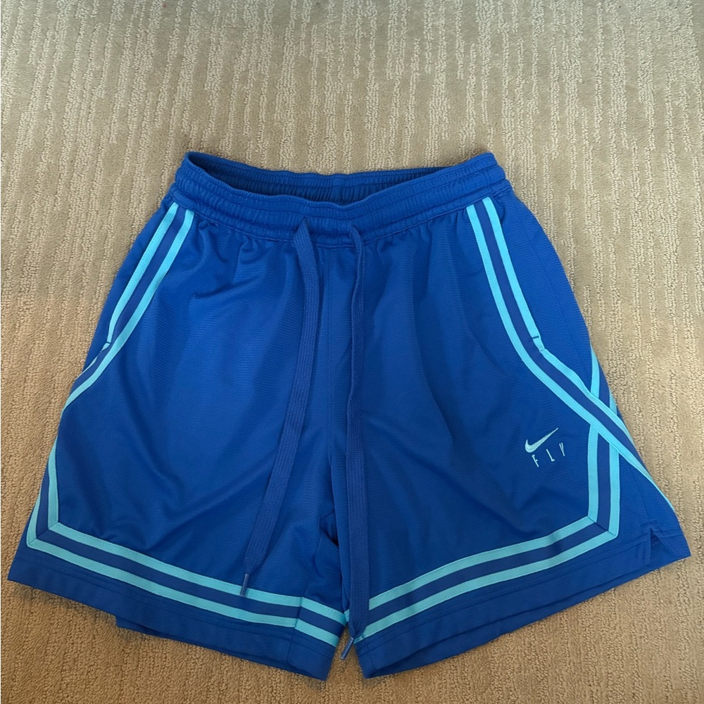 Nike Men's Royal Blue Athletic Shorts with Light Blue Trim